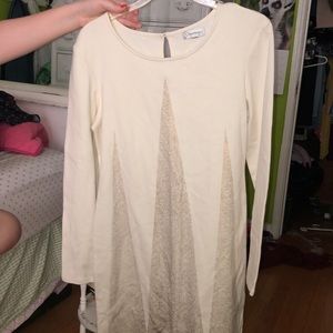 Cream colored dress with cool triangle pattern